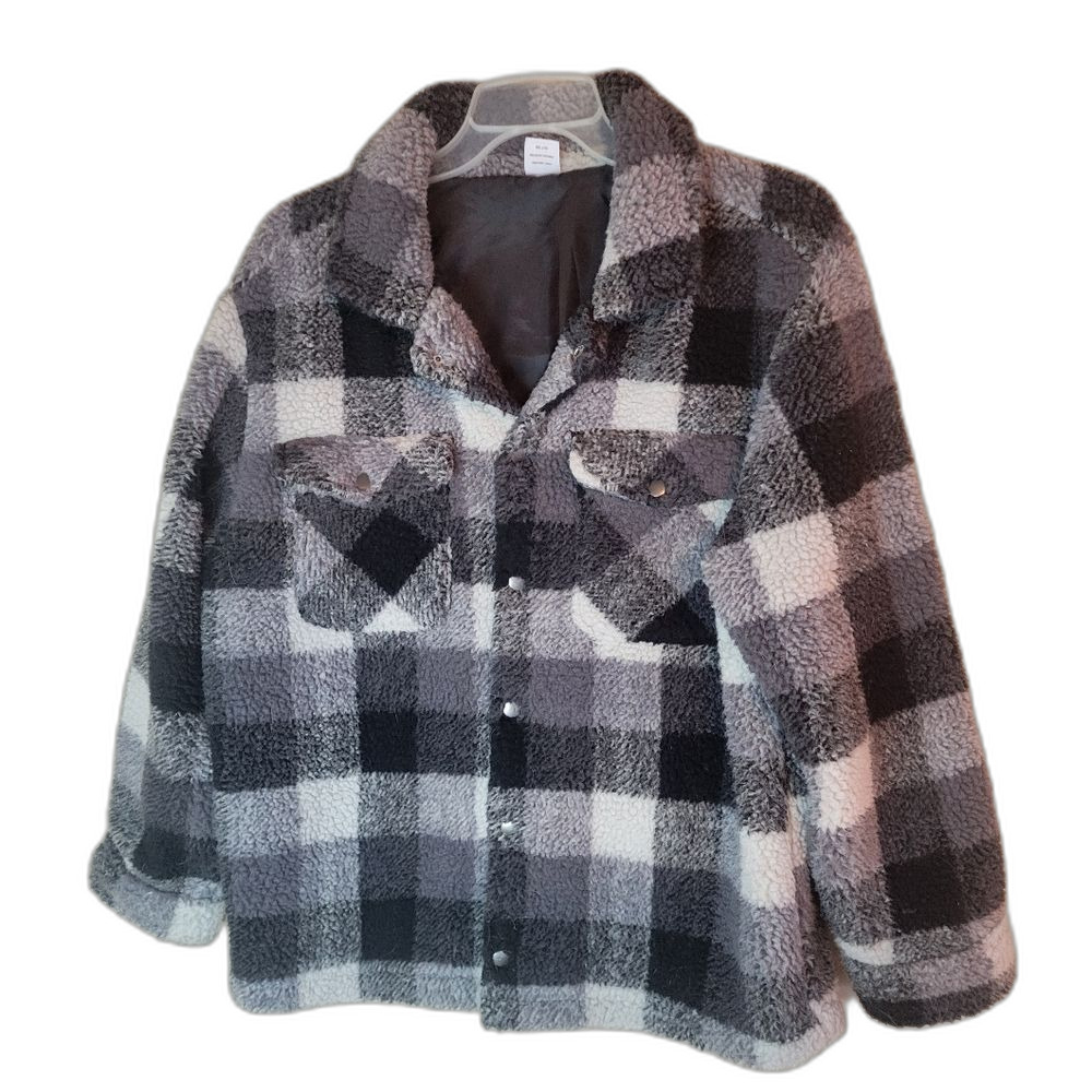 Wonder Nation plaid fullly lined sherpa snap close jacket, plus sz XXL (18)